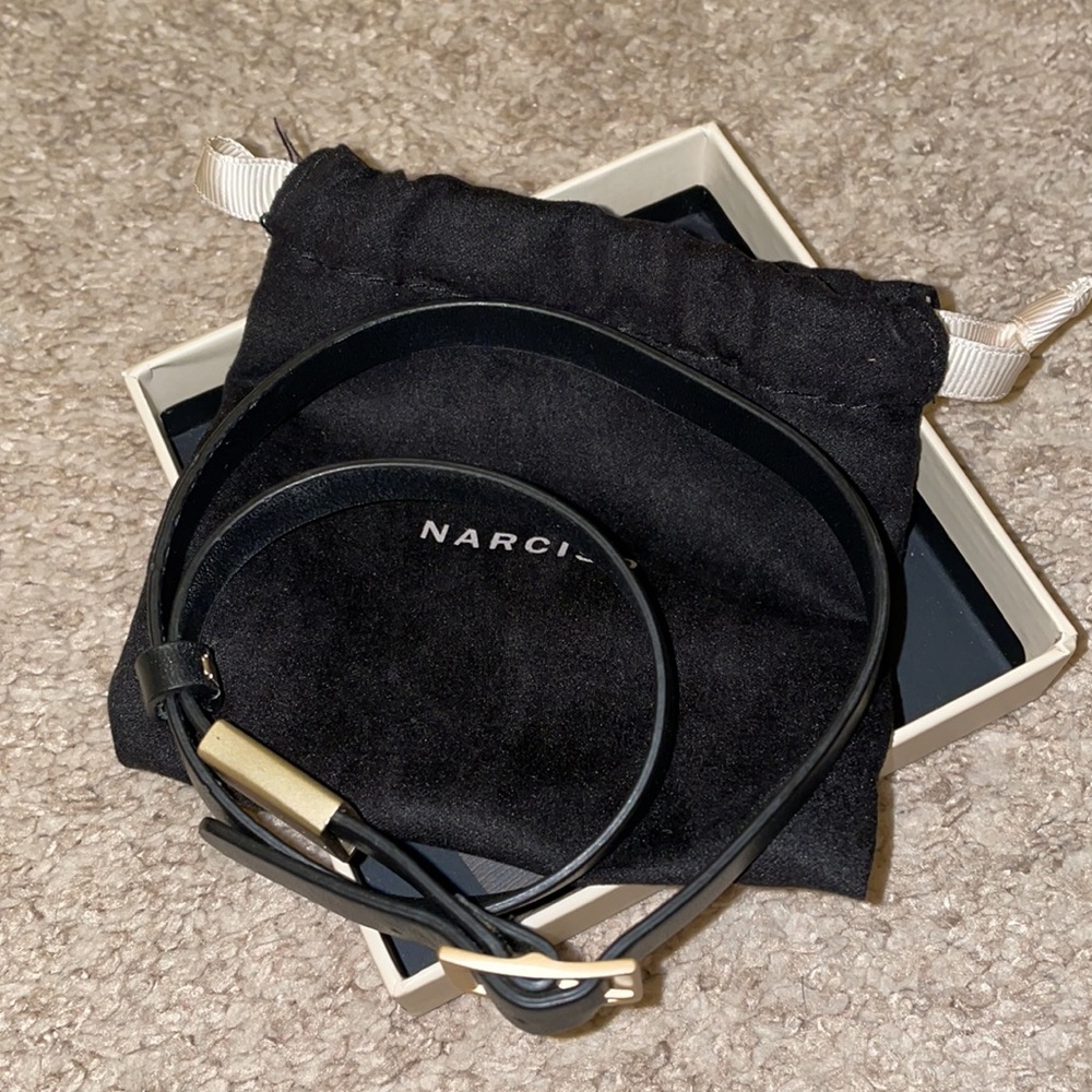 Narciso Black Leather Wrap Bracelet - Picture 3 of 3